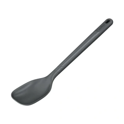 Image of Zyliss Medium Cooking Spoon, Sustainable Wheatstraw/Nylon, Non Stick, Heat Resistant Silicone Head, Kitchen Utensil, Beluga Grey, 31cm x 6cm, Dishwasher Safe, 5 Year Guarantee
