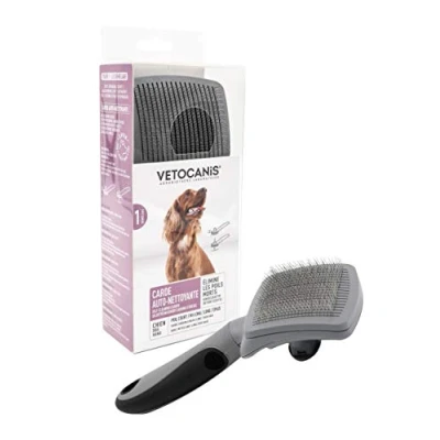 Image of Vetocanis Retractable and Self Cleaning Grooming Brush for Dogs, 0.2 kg