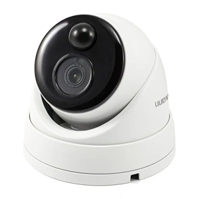 Image of Swann Home Security Camera, POE Cat5e NVR 4K HD Video, Indoor or Outdoor Wired Surveillance CCTV Dome, Color Night Vision, Heat Motion Detection, Metal Housing, Face Recognition
