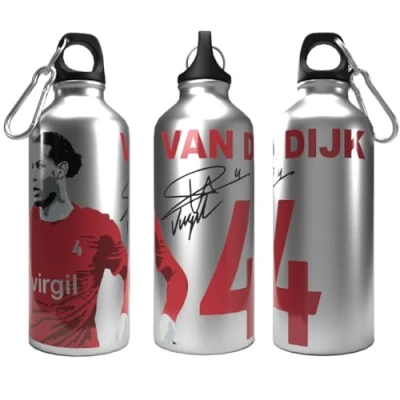 Image of Partisan Liverpool Bottle Van Dijk 2 Lid Aluminium 600ml Silver