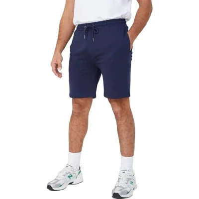 Image of BRAVE SOUL Mens Sweat Comfy Summer Fleece Jersey Baggy Jogging Shorts S XXL, Navy Tarley, M