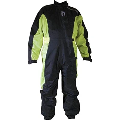Image of Richa Typhoon Rain Waterproof Motorcycle One Piece Suit Overall Black/Yellow (4XL)