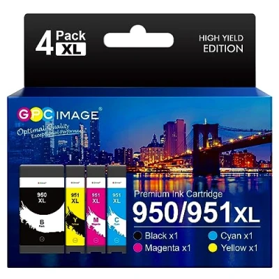 Image of GPC Image 950XL 951XL Ink Cartridges Replacement for HP 950 951 XL Compatible with Officejet Pro 8620 8610 8600 8100 8615 8630 251dw 276dw 8640 8625 8660(Black Cyan Magenta Yellow, 4 Pack)