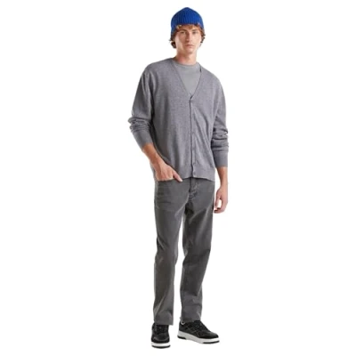 Image of United Colors of Benetton Men&#039;s Cardigan M/L 1002u601b Sweater, Grey, XL
