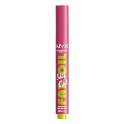 Image of NYX Professional Makeup Lip Balm, A Hint of Colour, Infused with Oils for Long Lasting Hydration, Lightweight &amp; Vegan Formula, Fat Oil Slick Click,DM Me