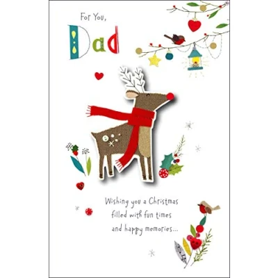 Image of for You Dad Embellished Button Box Christmas Greeting Card Special Xmas Cards 644310