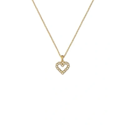 Image of Ted Baker Amore Crystal Halo Heart Pendant Necklace For Women (Gold/Crystal)