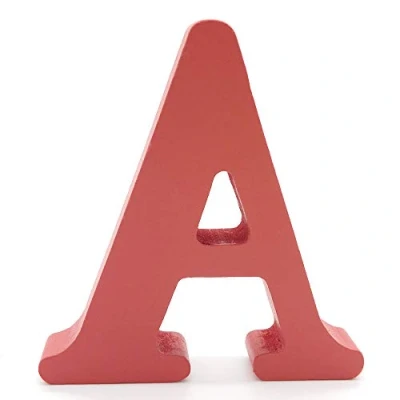 Image of Toifucos Wooden Letters, A Z DIY English Alphabet Craft Ornaments for Home Wedding Birthday Party Decoration Accessories, Red 1 pcs