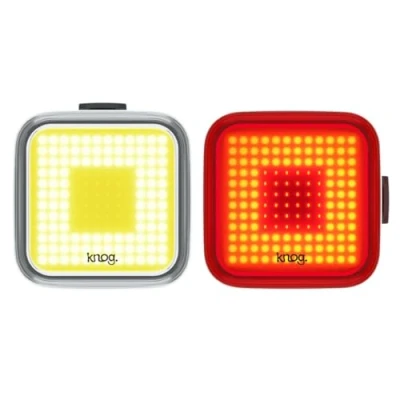 Image of Knog Unisex_Adult Blinder Twinpack Square Front and Rear Light Kit, Black, One Size