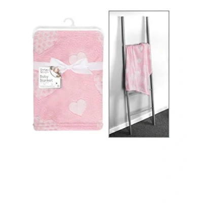 Image of First Steps Pink Baby Blanket 75X100CM Heart Design