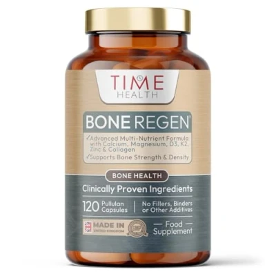 Image of Bone Regen® Osteo Support Strength, Density &amp; Fracture Repair with Calcium, Magnesium, Vitamin D3, K2, Zinc Collagen Clinically Proven Ingredients GMP UK Made Supplement