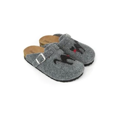 Image of Terlik Sabo Cork Sole ST563 Felt Womens Clogs Mules Slippers Sabot Shoes, Grey, EU 40, UK 7