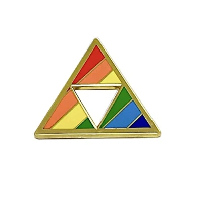Image of Zelda Legend Rainbow Triangle Strength brooch Japanese anime adventure game Badge LGBT Flag Pin Pride Pins Clothes Bag Enamel Lapel Jewelry Accessories Gifts