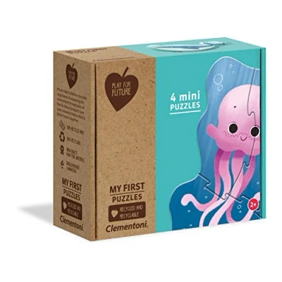 Image of Clementoni 20823 My First puzzle Play for Future Sea Life 3+6+9+12 pieces Made in Italy 100% recycled materials, jigsaw kids