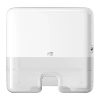 Image of Tork Xpress Multifold Mini Hand Towel Wall Mounted Dispenser White H2, One at a Time Dispensing, Elevation Range, 552100