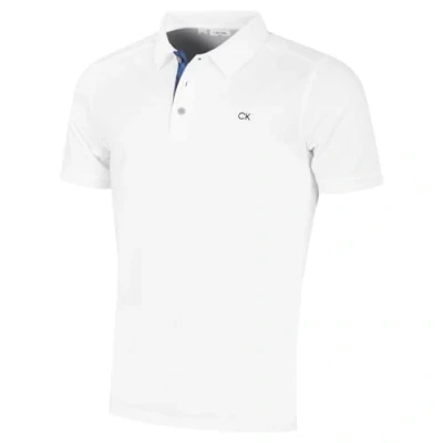 Image of Calvin Klein Mens Campus Camo Golf Polo Shirt White/Navy L
