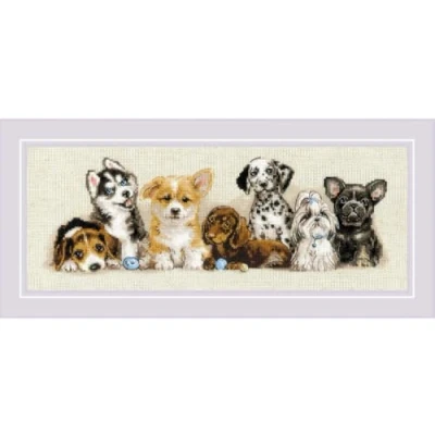 Image of RIOLIS Counted Cross Stitch kit 2221 Puppies