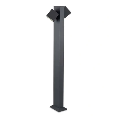 Image of Cubus LED 2 Light Outdoor Bollard Urban Grey IP65