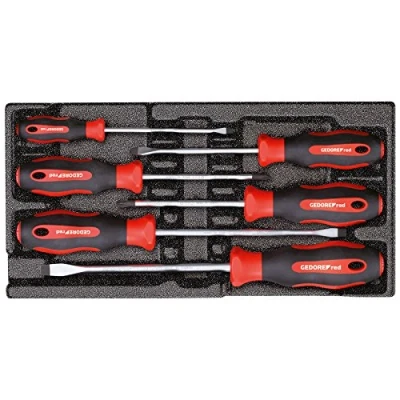Image of GEDORE Red Screwdriver Set in 1/3 Foam Module, 6 Pieces