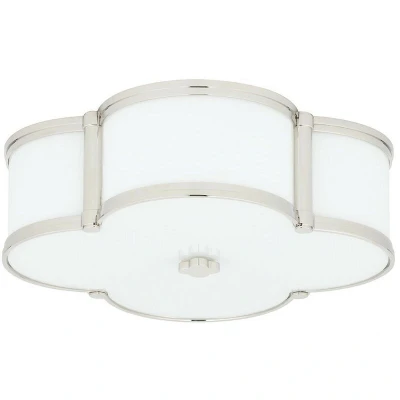 Image of Chandler 3 Light Flush Mount Polished Nickel, Glass