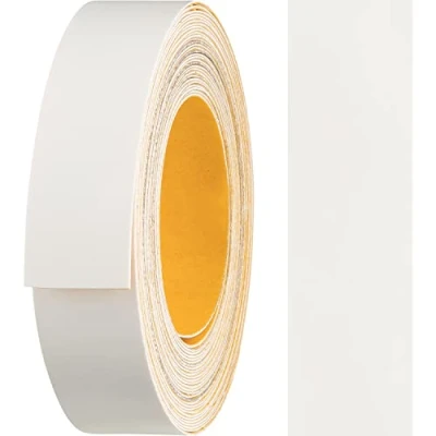 Image of haggiy melamine edge tape self adhesive 18 mm x 5 m I furniture secure hold without ironing banding veneer for shelves/wooden panels (White)