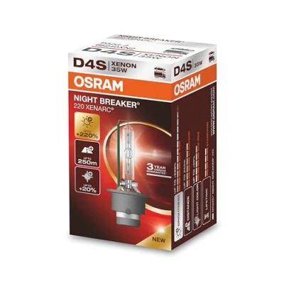 Image of OSRAM XENARC NIGHT BREAKER 220, D4S, +220% more brightness, xenon headlight lamp, 66440XN2, Folding Box (1 lamp)