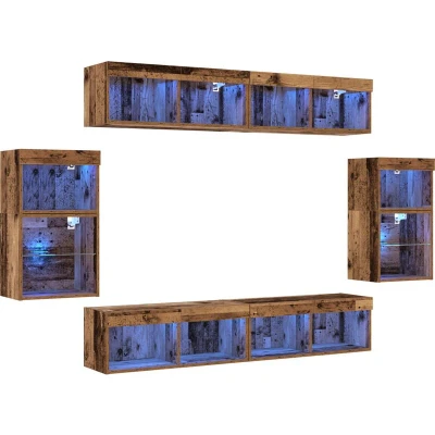 Image of vidaXL Floating Shelf 2 pcs Old Wood 40x28.5x40 cm Engineered