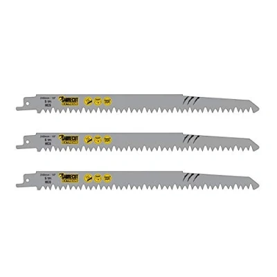 Image of 3 x SabreCut SCRS1531L_3 240mm 5 TPI S1531L Very Fast Wood Cutting Reciprocating Sabre Saw Blades Compatible with Bosch Dewalt Makita and Many Others