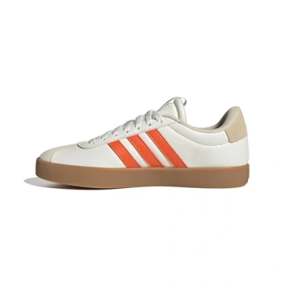Image of adidas Women&#039;s VL Court 3.0 Shoes, core White/Impact Orange/Gold met, 5 UK