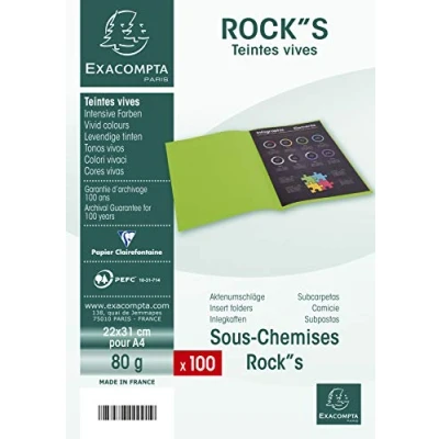 Image of Exacompta Ref 800026E Rocks Square Cut Folder 220 x 310mm in Size, Suitable for Holding A4 Documents, 80gsm Coloured Paper Orange Colour (Pack of 100)