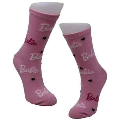 Image of Budget Gifts Barbie Ladies Woman Calf Socks logo Size 4 8