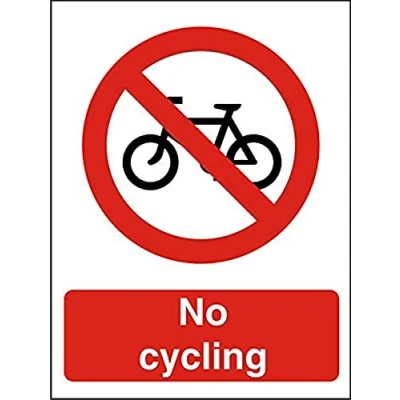 Image of Seco No Cycling Sign, 200mm x 300mm 1mm Semi Rigid Plastic