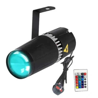 Image of LED pinspot Stage Light,SENLAN 9W RGB 3 in 1 Light Beam Lights by IR Remote Controller