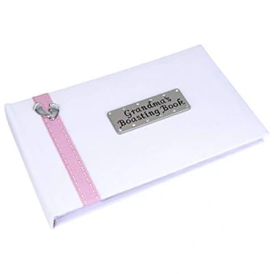 Image of Metal Planet Ltd Grandma&#039;s Boasting Book (Photo Album) holding 40 6x4 inch photos Pink Ribbon
