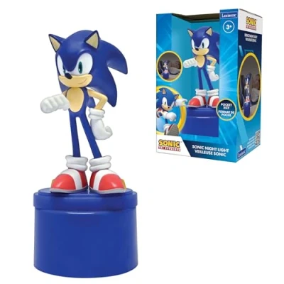 Image of Lexibook, SEGA Sonic The Hedgehog, LED Pocket Nightlight for Children&#039;s Bedroom, Soft Light, Battery Operated, Blue, NLJ01SN