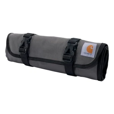 Image of Carhartt 18 Pocket Utility Roll, Durable Water Resistant Tool Organization Roll Bag, Essential (Gravel)