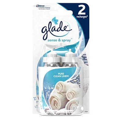 Image of Glade Sense &amp; Spray Refill for Automatic Diffuser Pure Clean Linen Fragrance 2 Refills