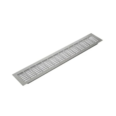 Image of Kitchen WORKTOP/Plinth Heat Vent Grill Aluminium by Rejs (480 x 80mm, Stainless Steel)