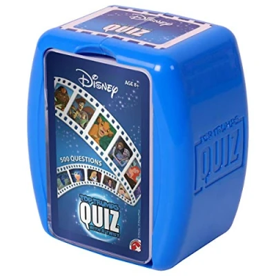 Image of Top Trumps Disney Classic Quiz Game, 500 questions to test your knowledge and memory on Snow White, Cinderella, Zootopia, toy Story Simba, educational gift for boys girls aged 6 plus