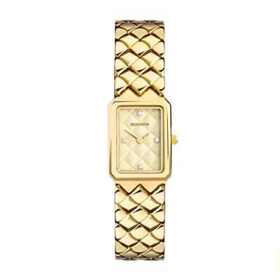 Image of Sekonda Lunar Ladies 20mm Quartz Watch in Gold with Analogue Display, and Alloy Strap 40559
