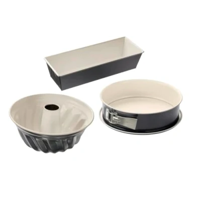 Image of Dr. Oetker 4869 Back Trend 3 Piece Bakeware Set, Alloy Steel, Baking Moulds Set of
