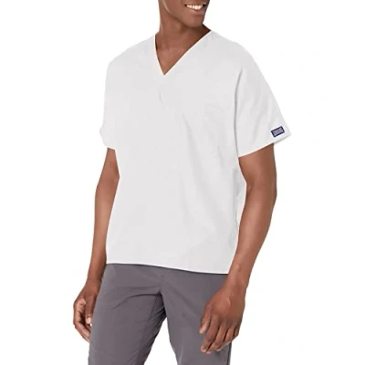 Image of CHEROKEE Originals V Neck Scrubs Shirt, White, XL