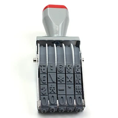 Image of Number Stamp, 5 Digits Roller Stamp Personalized Digit Symbol Rolling Wheel Multi Function DIY Scrapbooking Ink