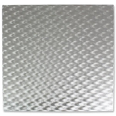 Image of PME CBS854 Square Cake Board 8&quot; / 20 cm, 11 mm Thick, Cardboard, Silver
