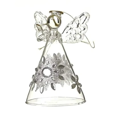 Image of Heaven Sends Glass Christmas Angel With Flower Skirt (8cm)