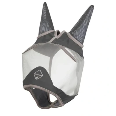 Image of LeMieux Horse ArmourShield Pro Half Fly Mask with Soft Bamboo Lining UV Protective &amp; Breathable Mesh Grey Large