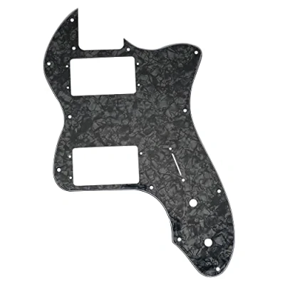 Image of Musiclily Pro 12 Holes Wide Range HH Guitar Pickguard For USA/Mexico Fender 72 Tele Thinline Style Electric Guitar, 4ply Black Pearl