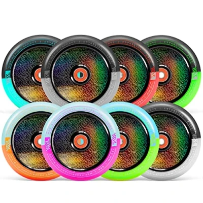Image of MFX Corrupt 120mm Stunt Scooter Wheels Multiple Colours, Sold in Pairs (Orange/Teal)