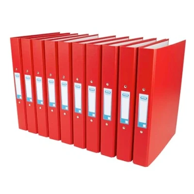 Image of Elba A4 Board 2 O Ring Binder, 25 mm Capacity, 30 Spine Red, Pack of 10