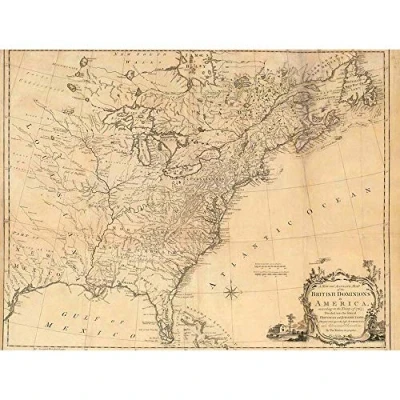Image of Wee Blue Coo Map Antique Eastern Seaboard 1763 North America Atlantic Ocean Art Print Poster Wall Decor 12X16 Inch